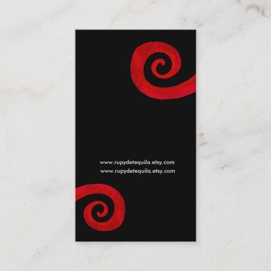 Rote Spirale bedrückte handgefertigte Visitenkarte (Vorderseite)