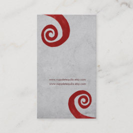 Rote Spirale bedrückte handgefertigte Visitenkarte