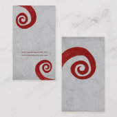 Rote Spirale bedrückte handgefertigte Visitenkarte (Vorne/Hinten)