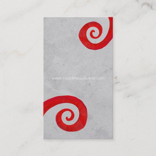 Rote Spirale bedrückte handgefertigte Visitenkarte (Vorderseite)