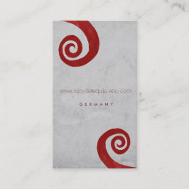 Rote Spirale Not leidende handgefertigte Visitenka Visitenkarte