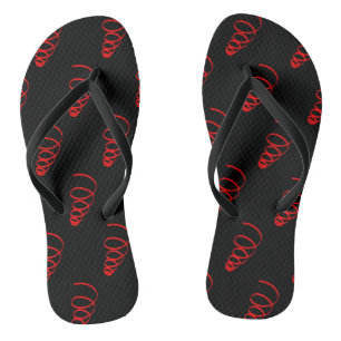 Rote Spirale Welt Formen Muster Flip Flops Badesandalen