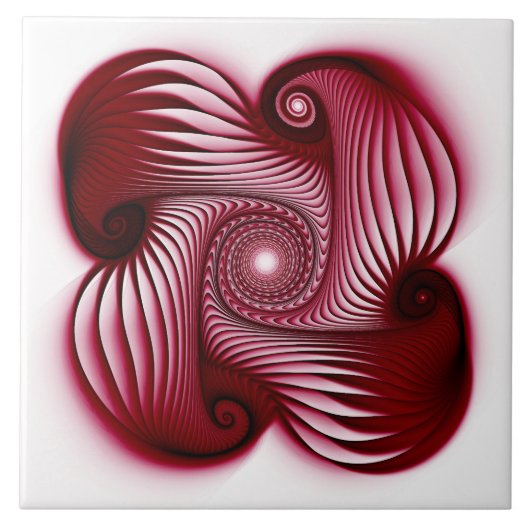 Rote Spiralenform Fliese (Vorderseite)