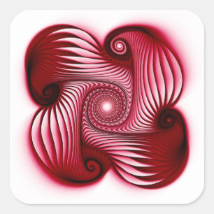 Rote Spiralform Quadratischer Aufkleber