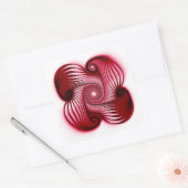 Rote Spiralform Quadratischer Aufkleber (Umschlag)