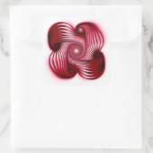 Rote Spiralform Quadratischer Aufkleber (Tasche)