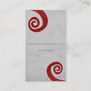 Rote spiralförmige bedruckte handgefertigte Visite Visitenkarte