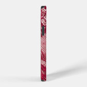 Rote Spitze: elastischer Jacquard-Textilstoff. iPhone Hülle (Rechte Seite)