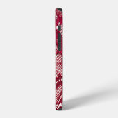 Rote Spitze: elastischer Jacquard-Textilstoff. iPhone Hülle (Linke Seite)