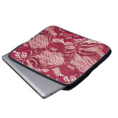 Rote Spitze: elastischer Jacquardtextil. Laptopschutzhülle (Vorne Knopf)