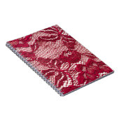 Rote Spitze: elastischer Jacquardtextil. Notizblock (Rechte Seite)