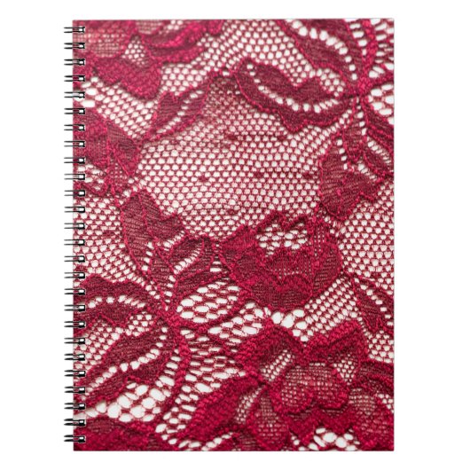 Rote Spitze: elastischer Jacquardtextil. Notizblock (Vorderseite)
