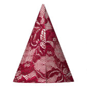 Rote Spitze: elastischer Jacquardtextil. Partyhütchen (Rückseite)