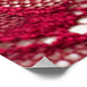 Rote Spitze: elastischer Jacquardtextil. Poster (Ecke)