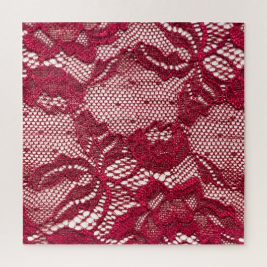Rote Spitze: elastischer Jacquardtextil. Puzzle (Vertikal)