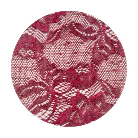Rote Spitze: elastischer Jacquardtextil. Schneidebrett (Vorderseite)