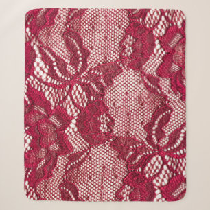 Rote Spitze: elastischer Jacquardtextil. Sherpadecke