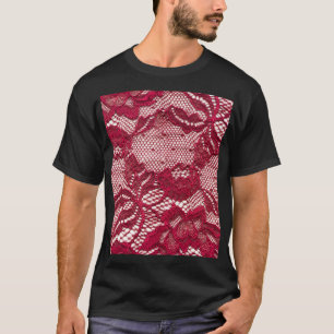 Rote Spitze: elastischer Jacquardtextil. T-Shirt