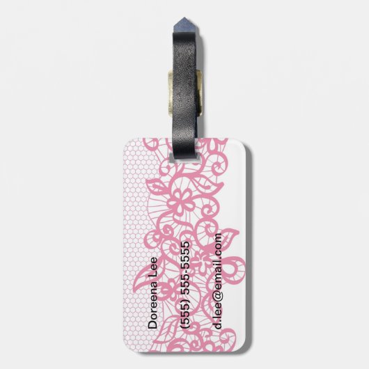 Rote Spitze Gepäckanhänger (Rückseite vertikal)