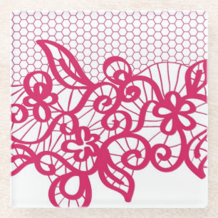 Rote Spitze Glasuntersetzer