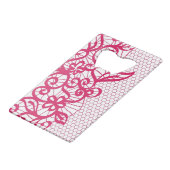 Rote Spitze Kreditkarten Flaschenöffner (Vorderseite Schrägansicht)