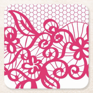 Rote Spitze Rechteckiger Pappuntersetzer