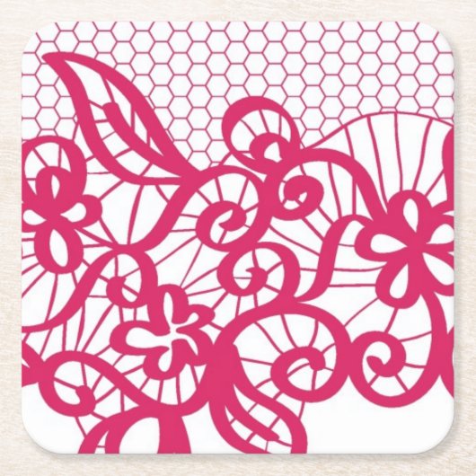 Rote Spitze Rechteckiger Pappuntersetzer (Vorderseite)