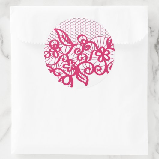 Rote Spitze Runder Aufkleber (Tasche)