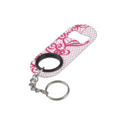 Rote Spitze Schlüsselanhänger Flaschenöffner (Rückseite Schrägansicht)