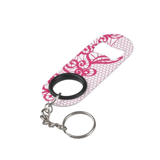 Rote Spitze Schlüsselanhänger Flaschenöffner (Rückseite Schrägansicht)