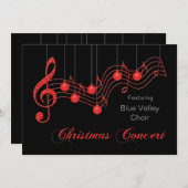 Rote Spitze-Weihnachtskonzert-Mitteilung Einladung (Vorne/Hinten)
