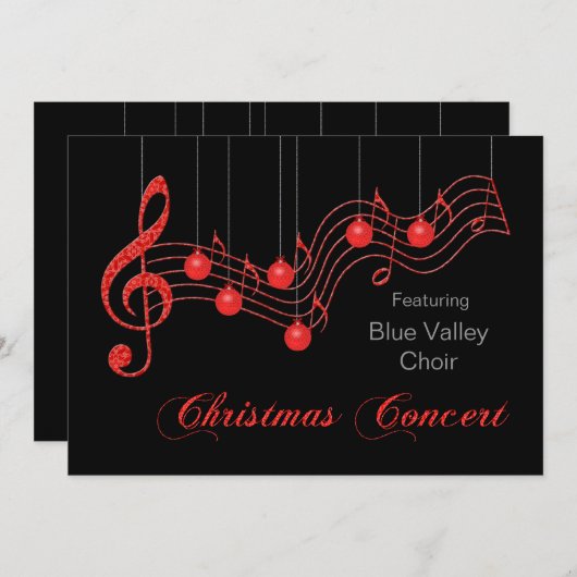Rote Spitze-Weihnachtskonzert-Mitteilung Einladung (Vorne/Hinten)