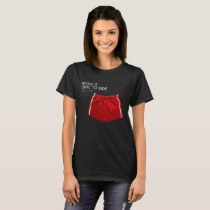 Rote Sportshorts mit seitlicher Bewegung T-Shirt