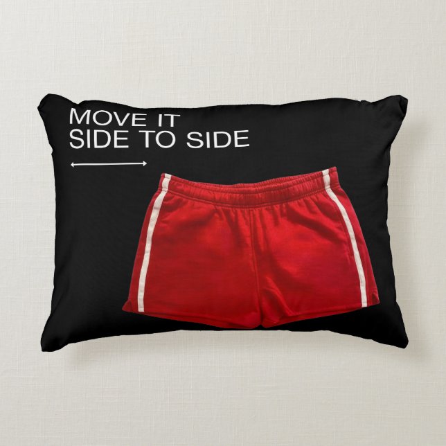 Rote Sportshorts 'Move It Side To Side' Dekokissen (Vorderseite)