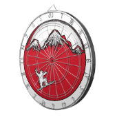 Rote Spritzen Snowboard-Thema-Dartscheibe Dartscheibe (Vorderseite rechts)