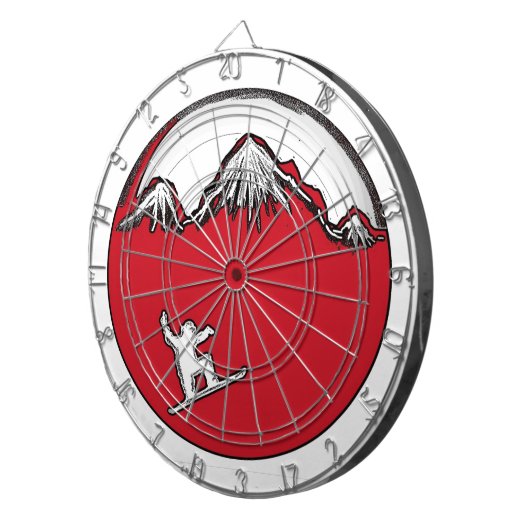 Rote Spritzen Snowboard-Thema-Dartscheibe Dartscheibe (Vorderseite rechts)