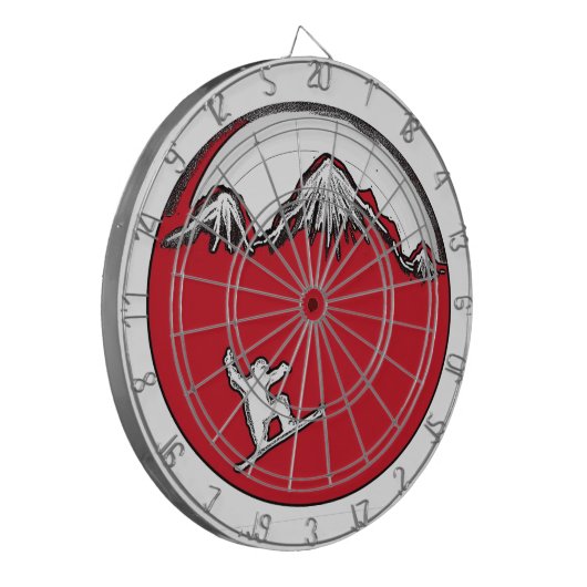 Rote Spritzen Snowboard-Thema-Dartscheibe Dartscheibe (Vorderseite Links)