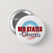 Rote Staaten für Obama Button (Vorne & Hinten)