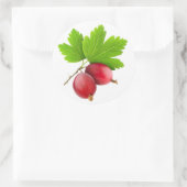 Rote Stachelbeeren Runder Aufkleber (Tasche)
