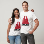 Rote Stadt-Skyline Chicagos, Illinois | T-Shirt (Unisex)