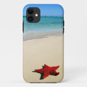 Rote Starfish auf weißem Sand-Strand Case-Mate iPhone Hülle