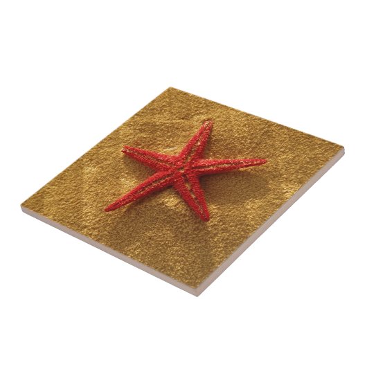 rote Starfish Fliese (Seite)