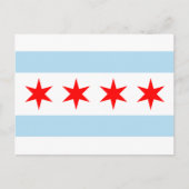 Rote Stars Chicago Flag Blau und Weiße Streifen Postkarte (Vorderseite)