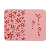 Rote Stars' Text' flexibler Magnet vertikal rosa (Horizontal)