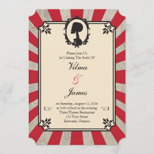 Rote Steampunk-Skelett-Vintage-Hochzeitseinladung Einladung