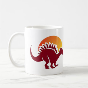 Rote Stegosaurus-Sonnenuntergangs-Silhouette  Kaffeetasse