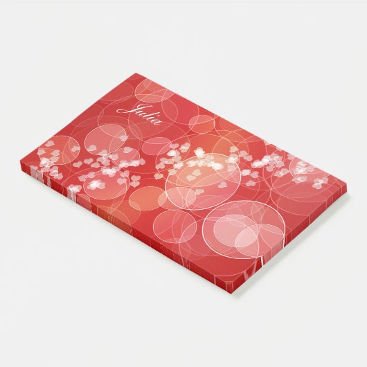 Rote Steigungsbeschaffenheit Bokeh Art. Text Post-it Klebezettel (angewinkelt)