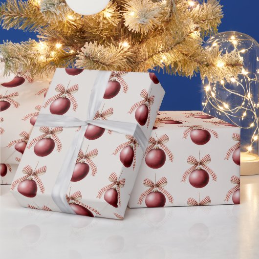 Rote Stein Creme-Bogen-Ornamente Weihnachten Geschenkpapier (Feiertage)