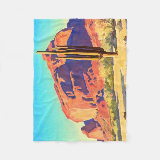 Rote Steine und Kakteen von Maynard Dixon Fleecedecke (Vorderseite)