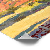 Rote Steine und Kakteen von Maynard Dixon Poster (Ecke)